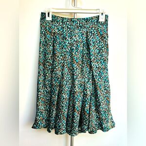 Vintage Y2K Midi Skirt Abstract Floral‎ Print Sunny Leigh Size 2